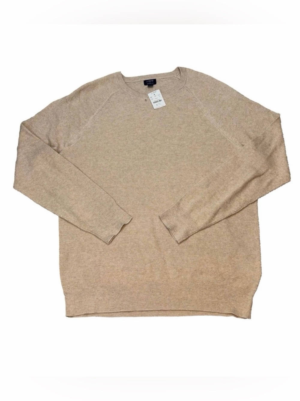 J.Crew Beige Cotton Knit Crewneck Sweater Pullover Size 2XL NWT Preppy